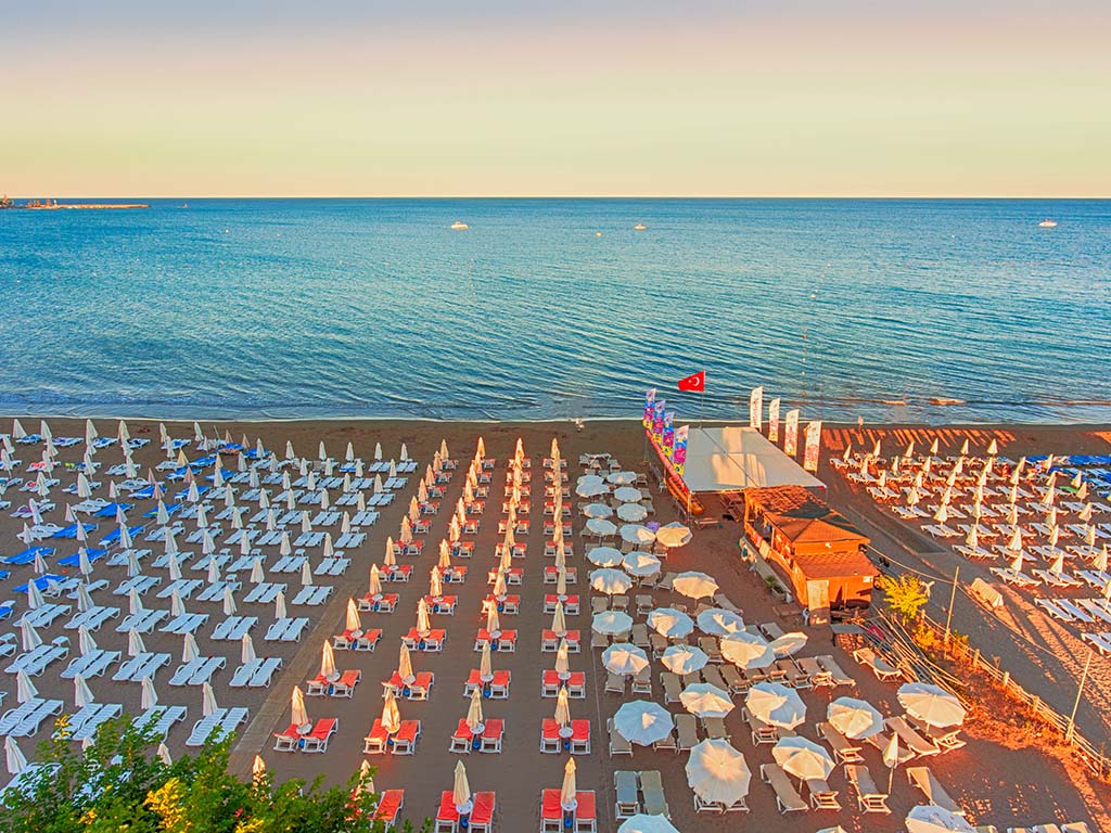 Hotellets egen strandsektion